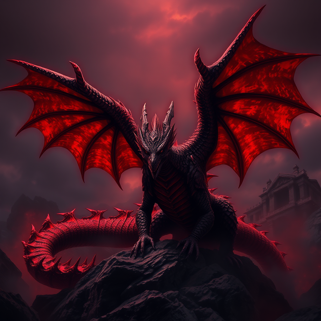 Epic Dark Dragon Fantasy Art - May 2026 Collection iPhone Case